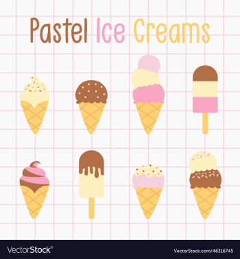 set of ice creams set of ice creams