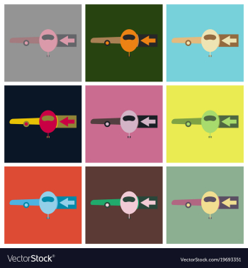 Set of icons in flat design for airport vector image Set of icons in flat design for airport vector image