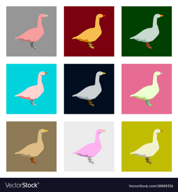 Set of in flat style geese vector image Set of in flat style geese vector image