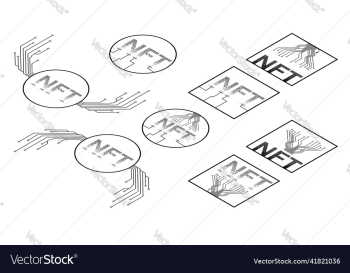 set of isometric icons ntf non fungible token set of isometric icons ntf non fungible token