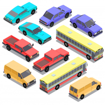 set of isometric urban transportation, cars set of isometric urban transportation, cars