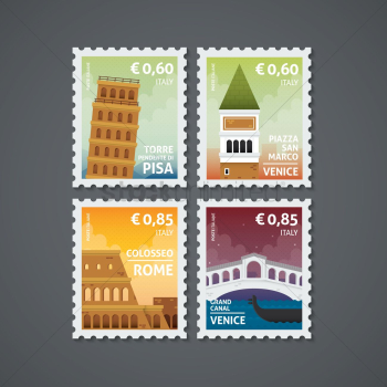 Set of italy postage stamps Set of italy postage stamps
