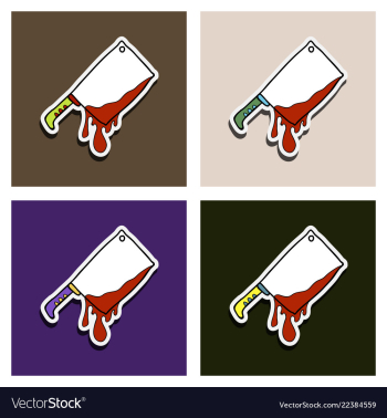 Set of kitchen knife murder weapon crime and vector image Set of kitchen knife murder weapon crime and vector image