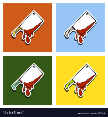 Set of kitchen knife murder weapon crime and vector image Set of kitchen knife murder weapon crime and vector image