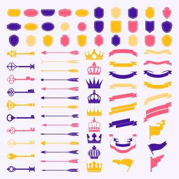 Set of label ornament vectors | Free stock vector - 543081
