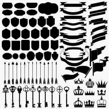 Set of label ornament vectors | Free stock vector - 543096