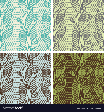 Set of lace seamless patterns with abstact flowers vector image Set of lace seamless patterns with abstact flowers vector image