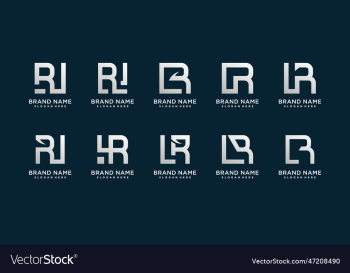 set of letter r logo collection with creative