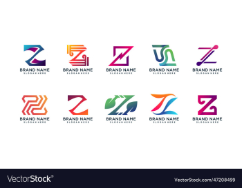 set of letter z logo collection with creative