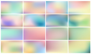 Set of light coloured backgrounds with gradients in pastel colors Free Vector