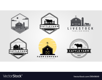 set of livestock and collection of cattle farm