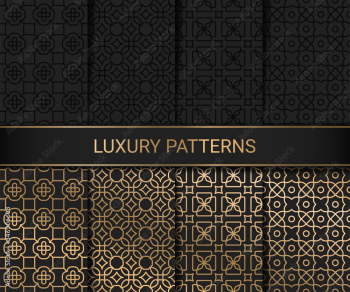 Set of luxury seamless patterns artwork, vector illustration