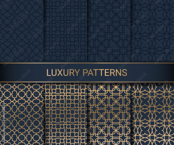 Set of luxury seamless patterns artwork, vector illustration