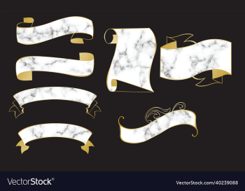 set of marble banners with gold edge