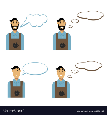 set of men with speech bubbles