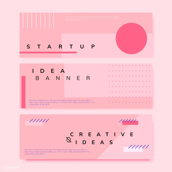 Set of minimal Memphis design start-up banner.. | Free stock vector - 538414 Set of minimal Memphis design start-up banner.. | Free stock vector - 538414