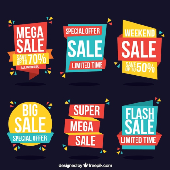 Set of modern discount stickers Set of modern discount stickers
