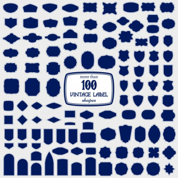 Set of more than 100 label shapes Free Vector