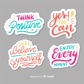 Set of motivational lettering stickers Free Vector Set of motivational lettering stickers Free Vector