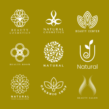 Set of natural cosmetics logo Set of natural cosmetics logo