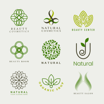 Set of natural cosmetics logo vector Free Vector Set of natural cosmetics logo vector Free Vector