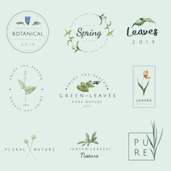 Set of nature and plant logo vectors Set of nature and plant logo vectors