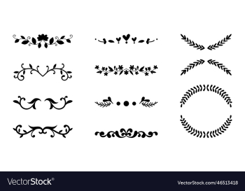 set of ornamental divider collection doodle design