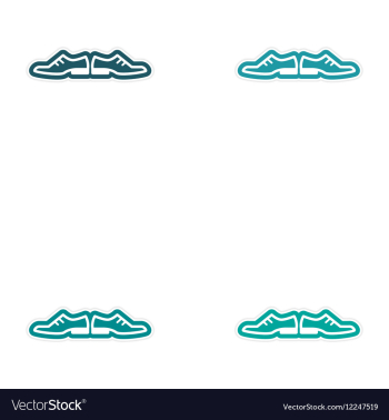 Set of paper stickers on white background male vector image Set of paper stickers on white background male vector image