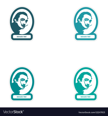 Set of paper stickers on white background Salvador vector image Set of paper stickers on white background Salvador vector image