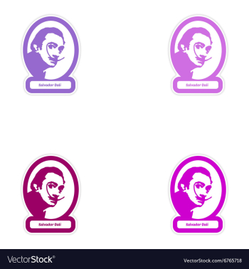Set of paper stickers on white background Salvador vector image Set of paper stickers on white background Salvador vector image