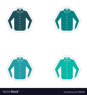 Set of paper stickers on white background shirt vector image Set of paper stickers on white background shirt vector image