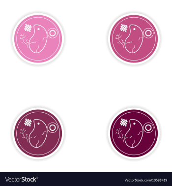 Set of paper stickers on white background steak vector image Set of paper stickers on white background steak vector image