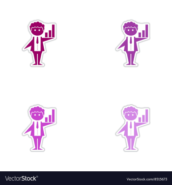 Set of paper stickers on white background vector image