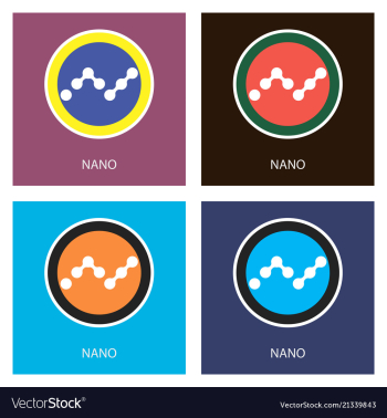 Set of physical golden coin nano xrb digital vector image Set of physical golden coin nano xrb digital vector image