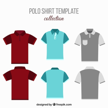 Set of polo shirts in flat design Set of polo shirts in flat design