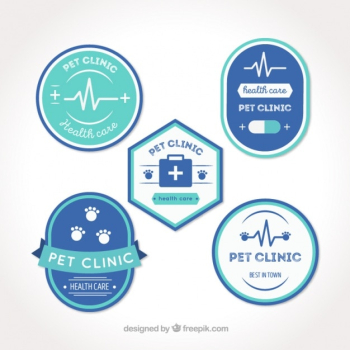 Set of pretty veterinary stickers 