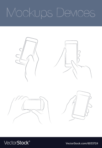 set of simple mock-ups mobile devices