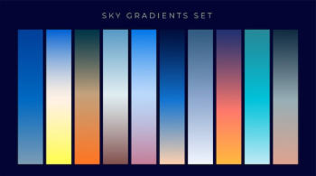 set of sky gradients background set of sky gradients background
