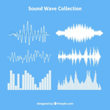 Set of sound waves with different designs Set of sound waves with different designs