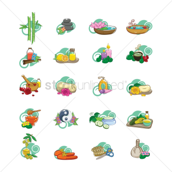Set of spa beauty icons Set of spa beauty icons