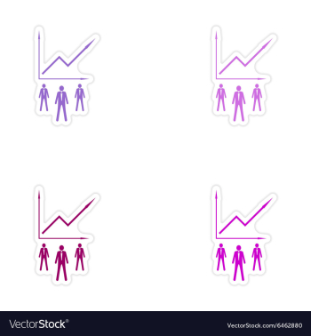 Set of stylish sticker on paper Businessmen and vector image Set of stylish sticker on paper Businessmen and vector image