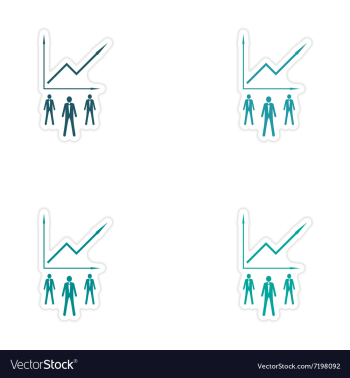 Set of stylish sticker on paper Businessmen and vector image Set of stylish sticker on paper Businessmen and vector image