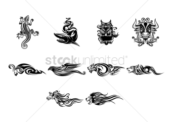 Set of tattoos
