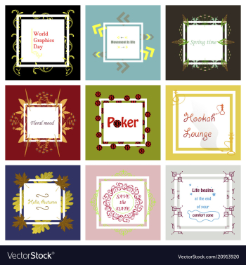 Set of typographic backgrounds motivational vector image Set of typographic backgrounds motivational vector image