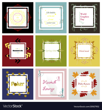 Set of typographic backgrounds motivational vector image Set of typographic backgrounds motivational vector image