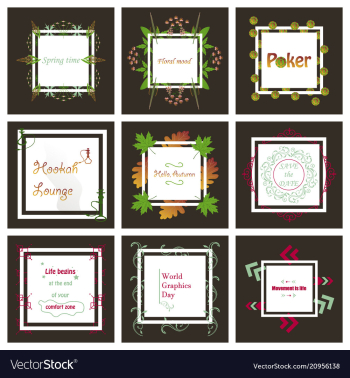 Set of typographic backgrounds motivational vector image Set of typographic backgrounds motivational vector image
