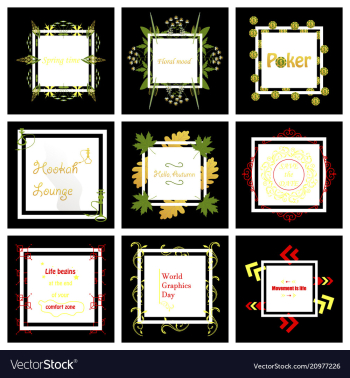 Set of typographic backgrounds motivational vector image Set of typographic backgrounds motivational vector image