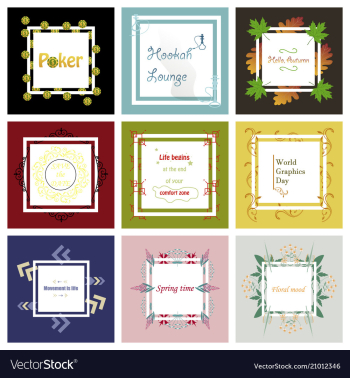 Set of typographic backgrounds motivational vector image Set of typographic backgrounds motivational vector image