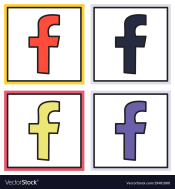 Set of unusual look facebook logotype social vector image Set of unusual look facebook logotype social vector image