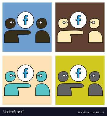 Set of unusual look facebook logotype social vector image Set of unusual look facebook logotype social vector image